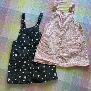 TWO Wonder Nation Girls Overall Dresses